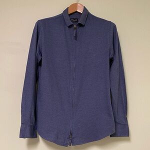 Giorgio Armani Blue Zip Up Shirt
